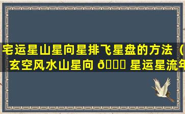 宅运星山星向星排飞星盘的方法（玄空风水山星向 🐋 星运星流年飞星组合详解）